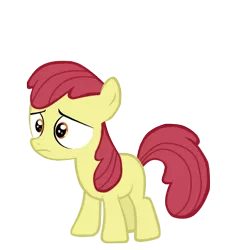 Size: 423x470 | Tagged: safe, artist:powderpony, derpibooru import, apple bloom, earth pony, pony, female, filly, missing accessory, simple background, solo, transparent background, vector