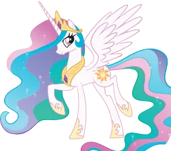 Size: 1951x1719 | Tagged: artist needed, safe, derpibooru import, princess celestia, alicorn, pony, ponibooru, artifact, female, looking at you, mare, meta in context, raised hoof, raised leg, simple background, smiling, solo, spread wings, stock vector, the first image ever posted on ponibooru, transparent background, vector