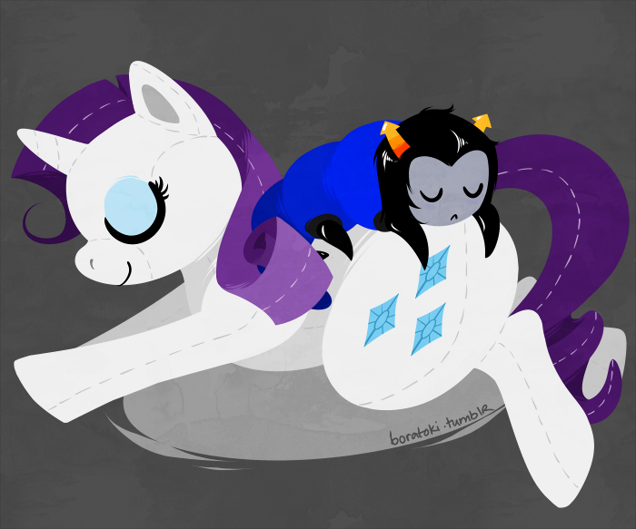 Size: 700x583 | Tagged: artist:cursed-cat, derpibooru import, doll, equius zahhak, homestuck, rarity, safe