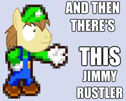 Size: 471x376 | Tagged: and then there's this asshole, artist needed, cosplay, derpibooru import, donut joe, image macro, jimmies, luigi, mario, rustled my jimmies, safe, solo