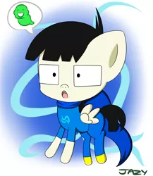 Size: 874x1005 | Tagged: safe, artist:jazy, derpibooru import, ponified, pony, abstract background, god tier, god tiers, hero of breath, homestuck, john egbert, solo