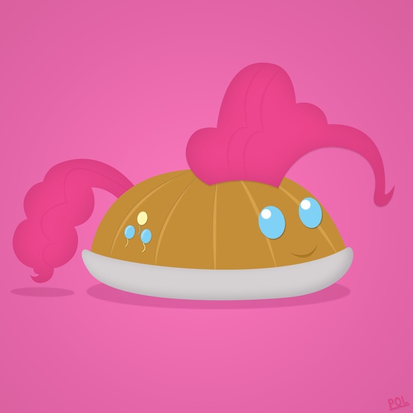 Size: 2000x2000 | Tagged: artist:polkin, cake, dead source, derpibooru import, high res, pink, pinkie pie, pun, safe, simple background, solo, visual pun