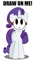 Size: 800x1058 | Tagged: safe, derpibooru import, rarity, pony, shy guy, unicorn, caption, draw on me, exploitable meme, image macro, mario, mask, meme, simple background, super mario bros., text, white background