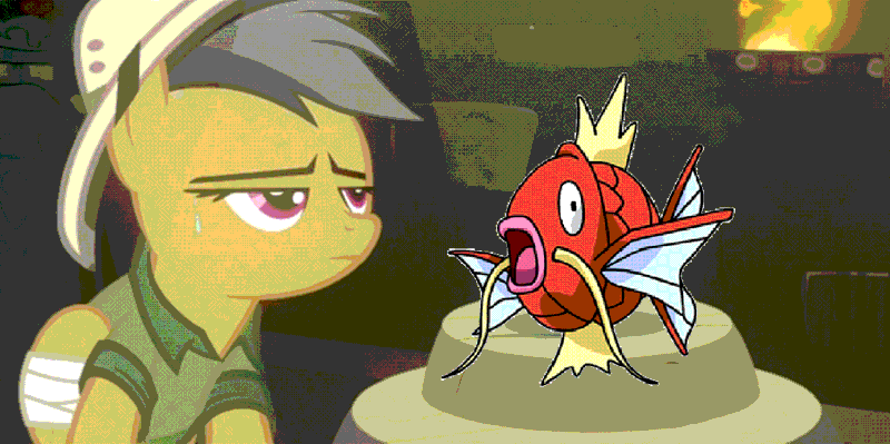 Size: 1738x867 | Tagged: safe, derpibooru import, daring do, magikarp, pegasus, pony, bad treasure, bandage, exploitable meme, female, kanto pokémon, mare, meme, pokémon, pokémon red and blue, water type pokémon