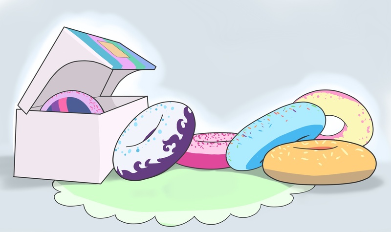 Size: 2481x1473 | Tagged: applejack, artist:gsphere, bagel, bread, custom, derpibooru import, donut, fluttershy, food, food transformation, mane six, no pony, pinkie pie, princess celestia, rainbow dash, rarity, safe, species swap, twilight sparkle