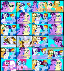 Size: 1812x1998 | Tagged: suggestive, artist:terry, derpibooru import, applejack, fluttershy, gilda, pinkie pie, rainbow dash, rarity, twilight sparkle, earth pony, gryphon, pegasus, pony, unicorn, comic, faic, female, mane six, mare, pregnant, you're the father