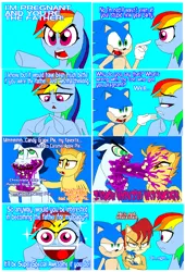 Size: 905x1334 | Tagged: dead source, safe, artist:terry, derpibooru import, rainbow dash, soarin', spitfire, pegasus, pony, comic, crossover, crossover shipping, female, male, mare, pie, pregnant, sally acorn, satam, shipping, shipping denied, sonic the hedgehog, sonic the hedgehog (series), sonicdash, stallion, that pony sure does love pies, you're the father