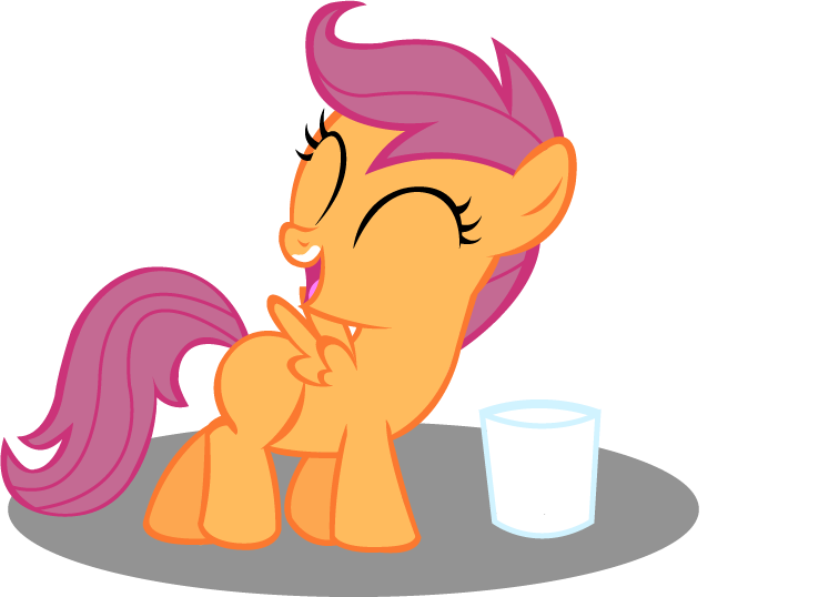 Size: 756x538 | Tagged: safe, artist:xxv0x5cr3amxx, derpibooru import, scootaloo, pegasus, pony, cute, cutealoo, eyes closed, female, filly, glass, happy, milk, milk moustache, simple background, solo, transparent background, vector