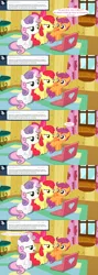 Size: 1280x3599 | Tagged: safe, artist:jan, derpibooru import, apple bloom, scootaloo, sweetie belle, earth pony, pegasus, pony, unicorn, ask the crusaders, ask, clubhouse, comic, computer, crusaders clubhouse, cutie mark crusaders, female, filly, laptop computer, sitting