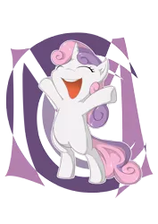 Size: 4662x6603 | Tagged: safe, artist:zaiyaki, derpibooru import, sweetie belle, pony, unicorn, abstract background, absurd resolution, bipedal, eyes closed, female, filly, open mouth, solo
