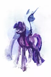 Size: 600x900 | Tagged: safe, artist:cosmicunicorn, derpibooru import, princess luna, twilight sparkle, alicorn, pony, unicorn, female, mare, s1 luna, stylized