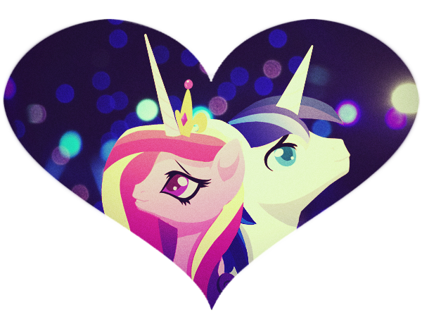 Size: 600x450 | Tagged: source needed, useless source url, safe, artist:rizcifra, derpibooru import, princess cadance, shining armor, alicorn, pony, unicorn, bust, female, heart, male, mare, shiningcadance, shipping, stallion, straight