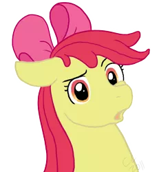 Size: 654x708 | Tagged: safe, artist:cartoonlion, derpibooru import, apple bloom, earth pony, pony, bust, female, filly, floppy ears, simple background, solo, transparent background