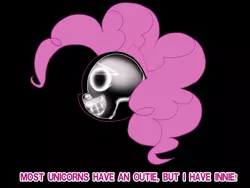 Size: 700x525 | Tagged: safe, artist:bakki, derpibooru import, pinkie pie, pony, unicorn, female, horn, inwards horn, mare, mind blown, profile, skull, solo, this explains everything, unicorn pinkie pie, x-ray, x-ray picture