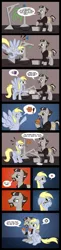 Size: 648x2664 | Tagged: safe, artist:lissystrata, derpibooru import, derpy hooves, ponified, earth pony, pegasus, pony, comic:derpy's delivery, comic, crying, dialogue, doctor who, duo, female, male, mare, muffin, photoshop, puppy dog eyes, roger delgado, sad, signature, stallion, the master