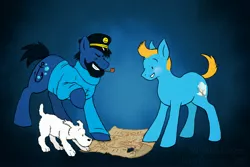 Size: 3000x2000 | Tagged: safe, artist:justasuta, derpibooru import, ponified, dog, earth pony, pony, captain haddock, gradient background, high res, male, pipe, snowy, stallion, tintin