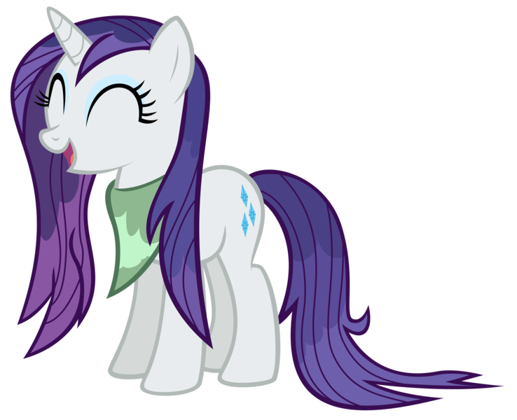 Size: 8215x6680 | Tagged: safe, artist:gratlofatic, derpibooru import, rarity, pony, unicorn, absurd resolution, bandana, eyes closed, female, mare, open mouth, simple background, smiling, solo, transparent background, vector, wet mane