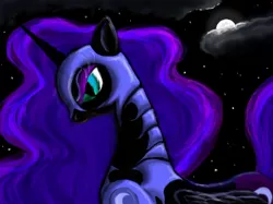 Size: 1890x1417 | Tagged: safe, artist:rsvpixie, derpibooru import, nightmare moon, alicorn, pony, female, mare, moon, night, photoshop elements, profile, solo