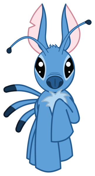 Size: 1038x1920 | Tagged: artist:toonfreak, derpibooru import, lilo and stitch, ponified, safe, simple background, solo, stitch, transparent background