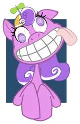 Size: 1244x1920 | Tagged: safe, artist:toonfreak, derpibooru import, screwball, earth pony, pony, bust, derp, female, grin, head tilt, mare, smiling, solo, tongue out