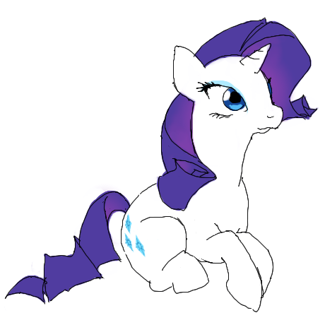 Size: 460x460 | Tagged: safe, artist:cabyowl, derpibooru import, rarity, pony, unicorn, female, mare, prone, simple background, solo, white background