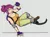 Size: 704x525 | Tagged: safe, artist:moronsonofboron, derpibooru import, scootaloo, human, amputee, female, gray background, humanized, image, jpeg, parkour, prosthetic leg, prosthetic limb, prosthetics, simple background, solo