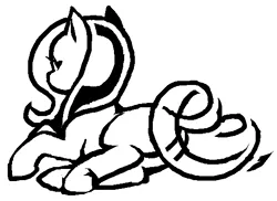 Size: 544x395 | Tagged: safe, artist:cabyowl, derpibooru import, pony, black and white, female, grayscale, mare, monochrome, plot, prone, simple background, solo, white background
