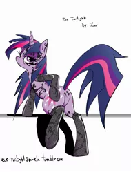 Size: 1900x2500 | Tagged: suggestive, artist:skutchi, artist:zev, derpibooru import, twilight sparkle, pony, semi-anthro, unicorn, bedroom eyes, body art, butt touch, clothes, evening gloves, eyeshadow, featureless crotch, female, fishnets, gloves, hoof on butt, image, jpeg, latex, latex gloves, latex stockings, long gloves, looking at you, looking back, mare, plot, raised leg, raised tail, rear view, simple background, socks, solo, solo female, stockings, tail, tattoo, unamused, underhoof, url, white background