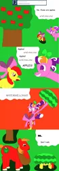 Size: 1100x3177 | Tagged: safe, artist:luigitailsprower, derpibooru import, apple bloom, big macintosh, screwball, earth pony, pony, ask the apples, ask, female, filly, male, mare, melon bloom, stallion, watermelon