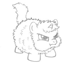 Size: 660x586 | Tagged: artist needed, cheek puffing, derpibooru import, fluffy pony, fluffy pony original art, monochrome, safe, smarty friend, solo