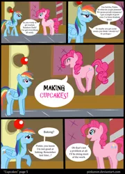 Size: 1000x1390 | Tagged: safe, artist:pinkanon, derpibooru import, pinkie pie, rainbow dash, earth pony, pegasus, pony, comic:cupcakes the comic, fanfic:cupcakes, comic, female, mare