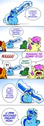 Size: 800x2300 | Tagged: safe, artist:marcusmaximus, derpibooru import, minuette, fluffy pony, 4th wall break, brushie, comic, fluffspeak, fluffy colgate, image, png