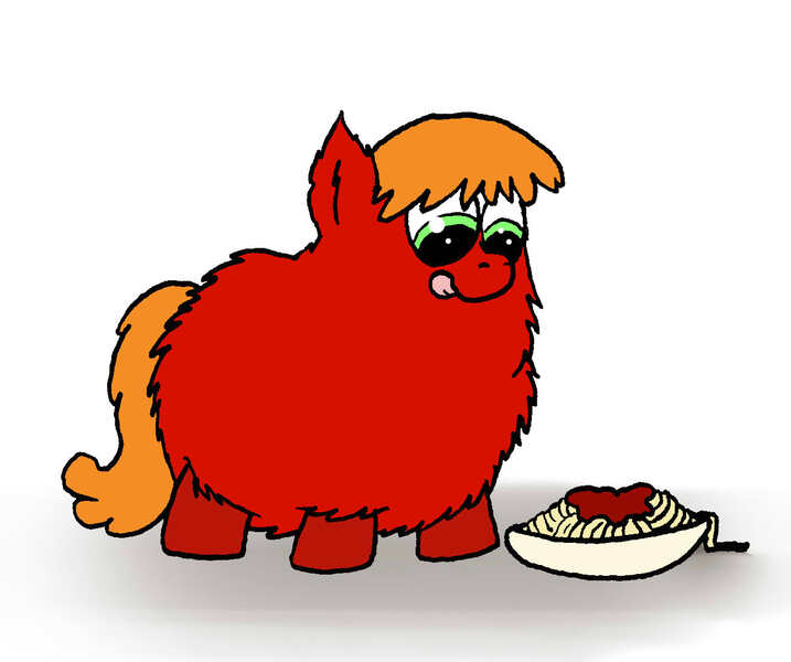 Size: 1321x1105 | Tagged: safe, artist:coalheart, derpibooru import, fluffy pony, fluffy pony original art, food, image, jpeg, pasta, solo, spaghetti