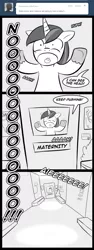 Size: 600x1600 | Tagged: safe, artist:madmax, derpibooru import, shining armor, pony, unicorn, madmax silly comic shop, comic, hilarious in hindsight, male, maternity ward, ptsd, solo, stallion, triggered