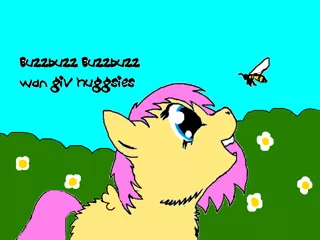 Size: 800x600 | Tagged: safe, artist:fluffsplosion, derpibooru import, fluttershy, bee, fluffy pony, fluffy pony original art, fluffyshy, image, png, solo