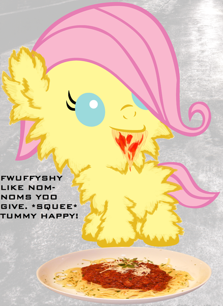 Size: 2640x3620 | Tagged: safe, artist:m1j, derpibooru import, fluttershy, fluffy pony, fluffy pony foal, fluffy pony original art, fluffyshy, food, high res, image, pasta, png, sketties, spaghetti, squee