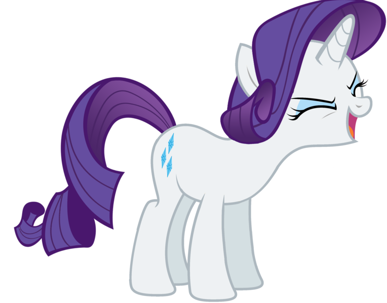 Size: 3000x2356 | Tagged: safe, artist:rattipack, derpibooru import, rarity, pony, unicorn, eyes closed, female, flutteryay, high res, mare, open mouth, simple background, smiling, solo, transparent background, vector, yay