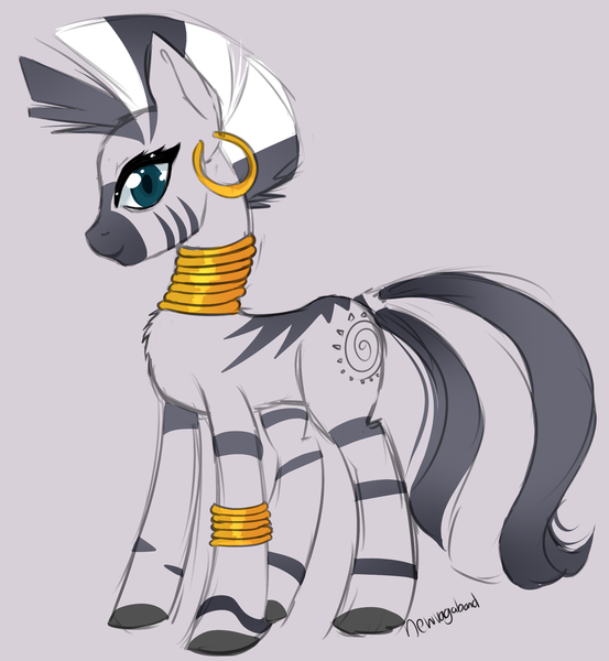 Size: 900x977 | Tagged: artist:newvagabond, derpibooru import, female, safe, simple background, solo, zebra, zecora