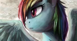 Size: 1300x693 | Tagged: dead source, safe, artist:buttercupsaiyan, deleted from derpibooru, derpibooru import, rainbow dash, pegasus, pony, close-up, female, mare, solo, spread wings, wings