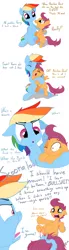 Size: 1024x3712 | Tagged: safe, artist:gavalanche, derpibooru import, rainbow dash, scootaloo, pegasus, pony, angry, comic, context in comments, female, filly, mare, suddenly hands, terry