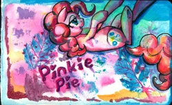 Size: 1280x781 | Tagged: safe, artist:buttercupsaiyan, deleted from derpibooru, derpibooru import, pinkie pie, earth pony, pony, female, mare, solo, traditional art, watercolor painting