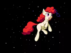 Size: 2000x1500 | Tagged: safe, artist:rankao, derpibooru import, twist, earth pony, pony, female, filly, floating, solo, spaaaaaace, space