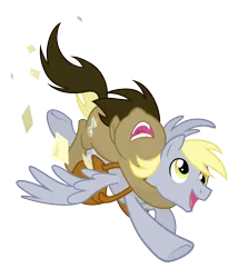Size: 1200x1400 | Tagged: safe, artist:equestria-prevails, derpibooru import, derpy hooves, doctor whooves, time turner, pegasus, pony, doctorderpy, dopey hooves, dopeytoress, envelope, female, flying, frown, mailmare, male, mare, open mouth, professor whooves, rule 63, saddle bag, shipping, simple background, smiling, stallion, straight, the doctoress, transparent background