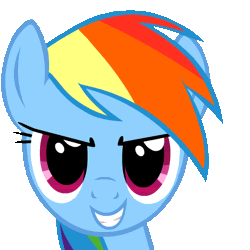 Size: 600x600 | Tagged: safe, artist:blackgryph0n, derpibooru import, part of a set, rainbow dash, pegasus, pony, animated, dancing, female, gif, headbob, looking at you, mare, simple background, smiling, solo, transparent background