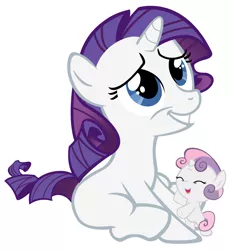 Size: 5000x5400 | Tagged: safe, artist:beavernator, derpibooru import, rarity, sweetie belle, pony, unicorn, absurd resolution, baby, baby belle, baby pony, duo, female, filly, foal, simple background, white background