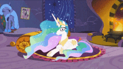 Size: 300x169 | Tagged: safe, artist:eqamrd, derpibooru import, princess celestia, princess luna, twilight sparkle, alicorn, pony, 3d, animated, crown, cutie mark, eyes closed, female, fireplace, gif, gif for breezies, happy, hopping, jewelry, jumping, mare, open mouth, picture for breezies, princess, prone, pronking, regalia, s1 luna, serious luna, smiling, wide eyes, youtube link