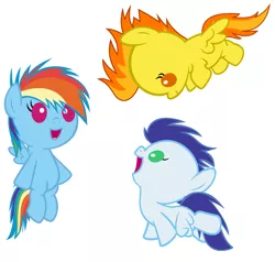 Size: 4200x4000 | Tagged: safe, artist:beavernator, derpibooru import, rainbow dash, soarin', spitfire, pegasus, pony, absurd resolution, baby, baby pony, colt, female, filly, foal, male, simple background, white background