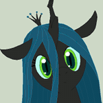 Size: 150x150 | Tagged: safe, artist:tomdantherock, derpibooru import, queen chrysalis, changeling, changeling queen, nymph, animated, blinking, crown, cute, cutealis, ear twitch, female, gif, gif for breezies, grin, head tilt, image, jewelry, looking at you, picture for breezies, regalia, simple background, smiling, solo