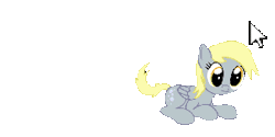 Size: 300x150 | Tagged: artist needed, safe, derpibooru import, derpy hooves, pegasus, pony, animated, behaving like a cat, chase, cursor, cute, cutie mark, daaaaaaaaaaaw, derpabetes, derpy doing derpy things, female, gif, happy, hnnng, mare, simple background, solo, transparent background, weapons-grade cute