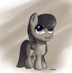 Size: 1200x1215 | Tagged: safe, artist:tsubukisan, derpibooru import, octavia melody, earth pony, pony, abstract background, female, filly, foal, solo